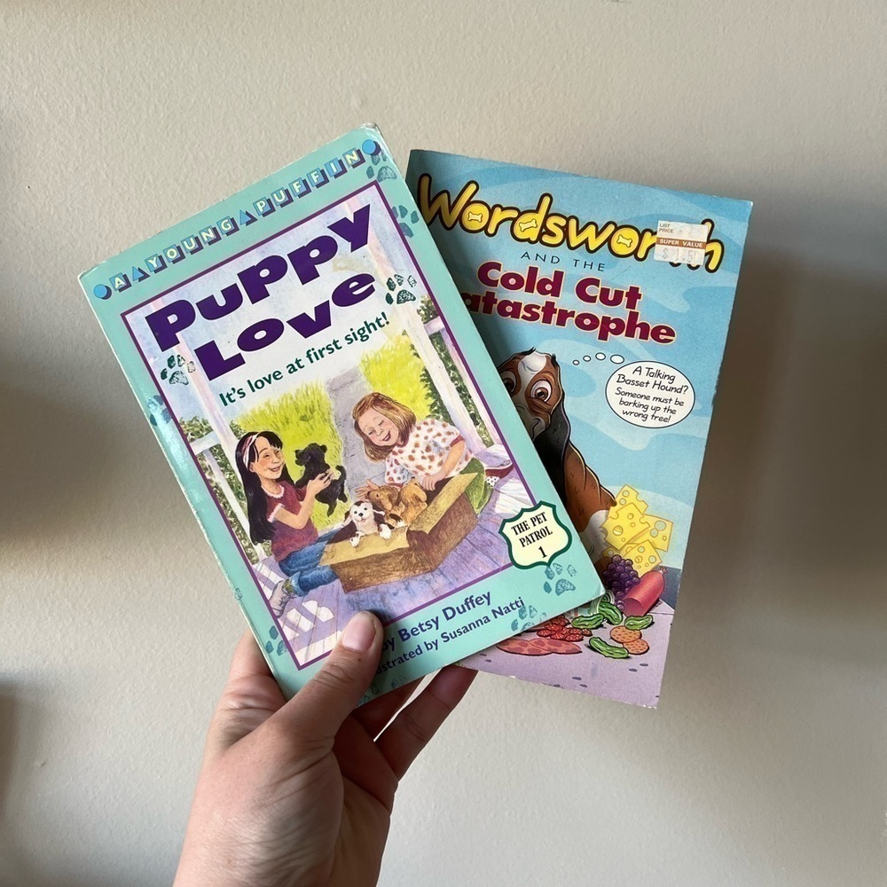 5 for $20 - Two dog related youth books Wordsworth and Puppy Love